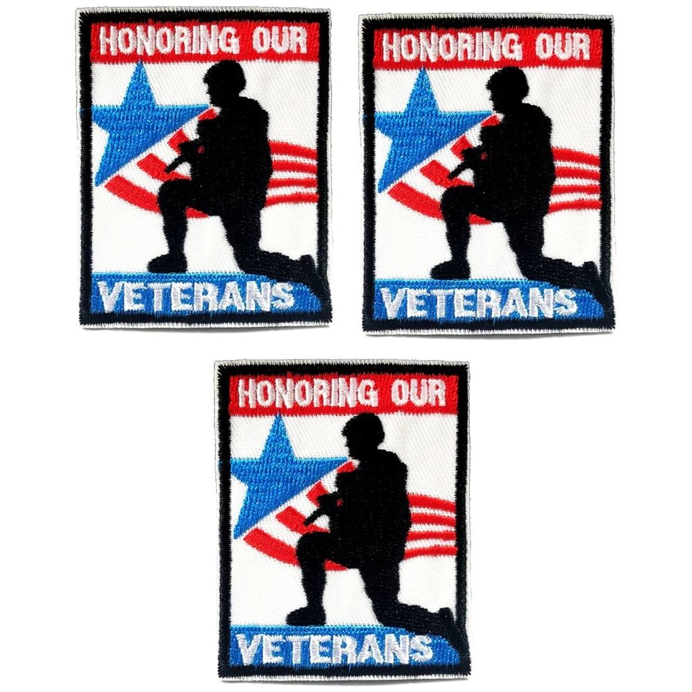 NEW HONORING OUR VETERANS IRON ON PATCHES BADGES